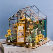 Hongda PC2306 Sunshine Flower House DIY rotaļlietu miniatūru māju komplekts dāvanām